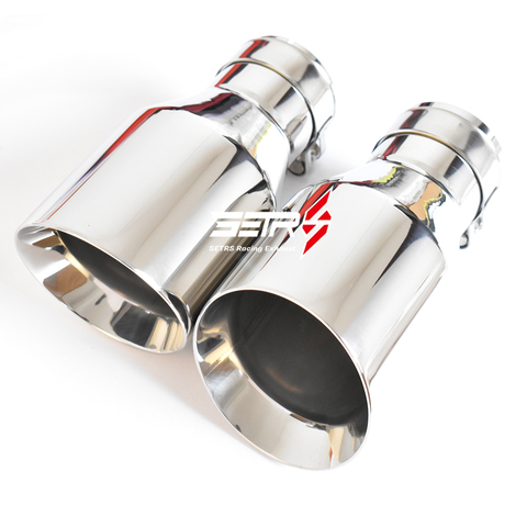 1 PC Car Stainless Steel Universal Exhaust System Muffler Tip End pipe Car Exhaust Tip For Mazda BMW ► Photo 1/6