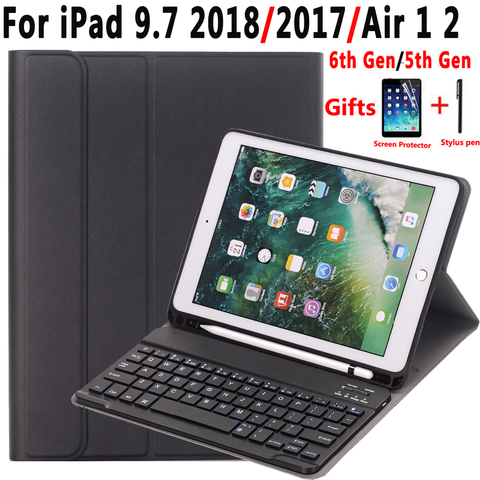 Pencil Holder Keyboard Case for Apple iPad 9.7 2022 6 6th Generation 5 5th 2017 Air 1 2 Pro 9.7 A1893 A1954 A1822 A1823 A1566 ► Photo 1/6