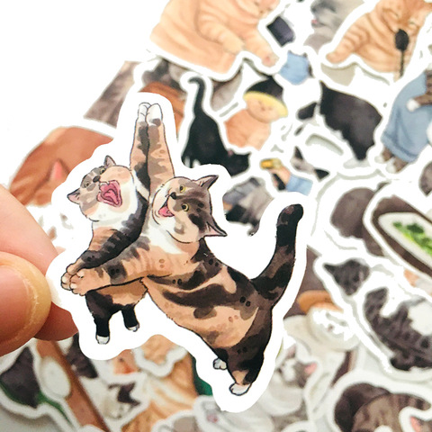 54 Pcs Cute Cats Animal Graffiti Sticker Mixed Style Toys For Suitcase Laptop Bike Luggage Car Scooter Skateboard Sticker ► Photo 1/6