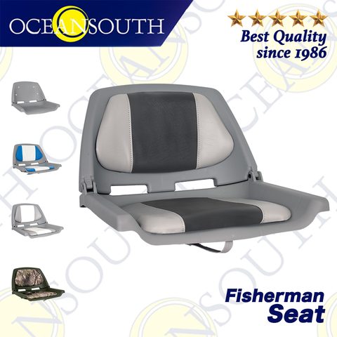 Oceansouth Fisherman Boat Seat Marine-Grade Polymer Low-Back Moulded Folding Seat Fishing Boat Accessories ► Photo 1/6