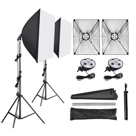 Photo Studio Softbox 50*70cm Diffuser 4 in 1 Socket E27 Lamp Holder 2M Light Stand Tripod Photo Studio Kit for Photography Video ► Photo 1/6