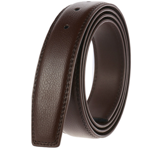 Men's Belt 100% Pure Cowhide Buckle Belts No Buckle Men High Quality Male Genuine Leather Belt with Holes High Quality 3.5cm ► Photo 1/6