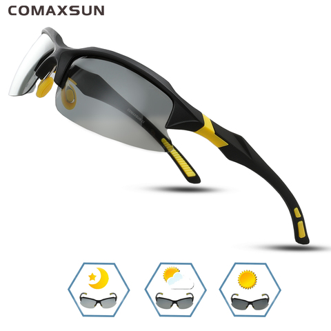 COMAXSUN Professional Photochromic Polarized Cycling Glasses Bike Goggles MTB Sports Bicycle Sunglasses Myopia Frame UV 400 ► Photo 1/6