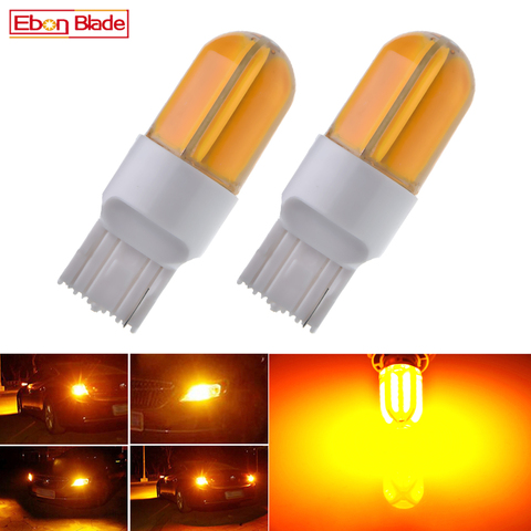 2Pcs T20 7440 W21W WY21W LED Car Lights COB 48SMD Silicone Bulbs Amber Yellow Orange For Auto Turn Signal Light Bulb Lamp 12V DC ► Photo 1/6