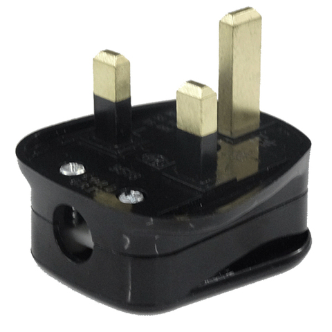 White Black Grounded 250V UK 13A British mains plug 3 Pin fused BS1363 adaptor POWER cable connector wire converter ► Photo 1/6