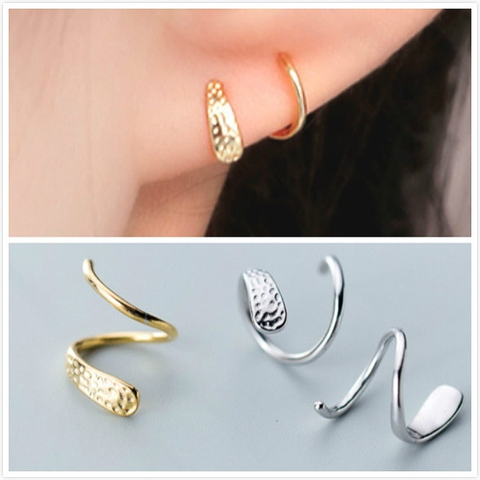 Huitan Simple Stylish S Shape Women Earrings Silver Color/Gold Color Available Versatile Girl Earrings Daily Wear Trendy Jewelry ► Photo 1/6