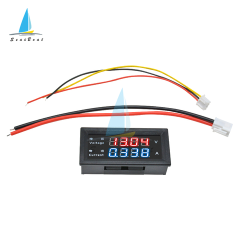 M4430 DC 100V 200V 10A 0.28'' LED Digital Voltmeter Ammeter 4-digit Voltage Current Meter Tester Red Blue Dual Display ► Photo 1/6