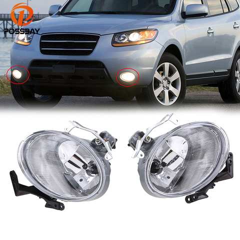 POSSBAY Car Light for Hyundai Santa Fe (CM) 2007 2008 2009 Pre-facelift Front Bumper Halogen Fog Lights Fog Lamp Car Styling ► Photo 1/6