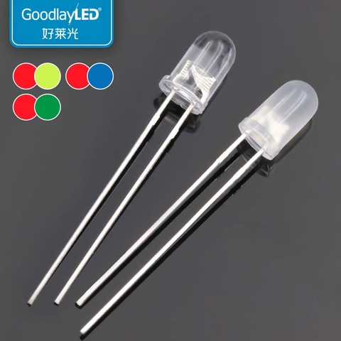 1000PCS 5MM 2-PIN bicolor DIP LED diffused RED Blue RED GREEN Nonpolar Transparent 5mm DIP LED ► Photo 1/5