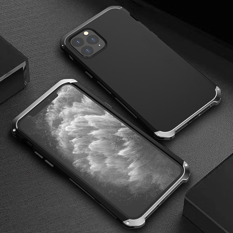 Shockproof Phone Case for iPhone xr x xs 5 5s SE 6 6s 7 8 Plus 11 pro max Aluminum metal Frame + Hard PC Full protection Cover ► Photo 1/6