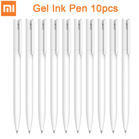 Original Xiaomi Mijia Gel Ink Pen 10Pcs Bullet Pens 0.5mm PREMEC Smooth Switzerland Refill MiKuni Japan Black Ink ► Photo 1/6