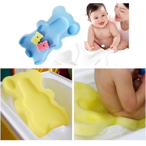 Baby Bath Seat Infant Non Slip Soft Bath Foam Pad Mat Body Cushion Sponge Bathtub Mat Safety Bathtub Seat + 2pcs Foam Rub Gift ► Photo 1/6