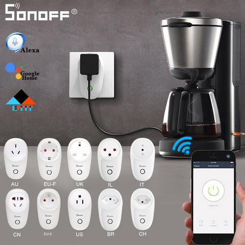 SONOFF S26/Mini Smart Plug EU-E/EU-F/UK/AU/US/BR/IT/IL/CH/CN Wifi Remote Control Power Socket Switch Timer Google Home Alexa ► Photo 1/6