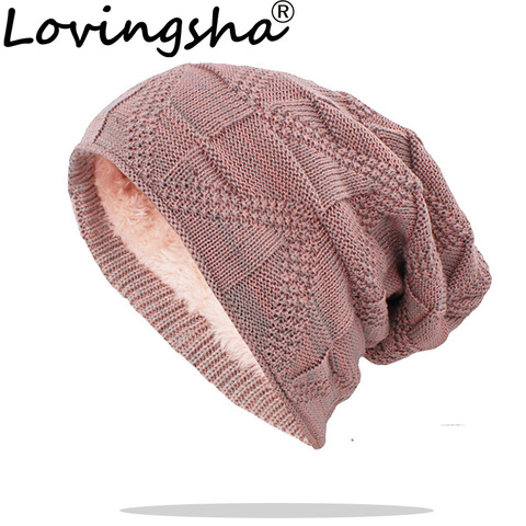 LOVINGSHA Adult Men Winter Warm Hat For Women Unisex New Wool Knitted Casual Beanies Skullies Brand Outdoor Cotton Hats HT138 ► Photo 1/6