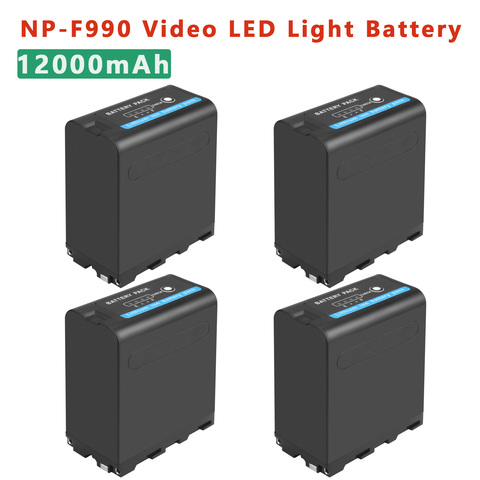 4pcs NP-F990 NP-F970 12000mAh  Rechargeable Lithium-ion Battery Pack For NP-F550 F750 F970 F960 LED Video Light Lamp Battery ► Photo 1/6