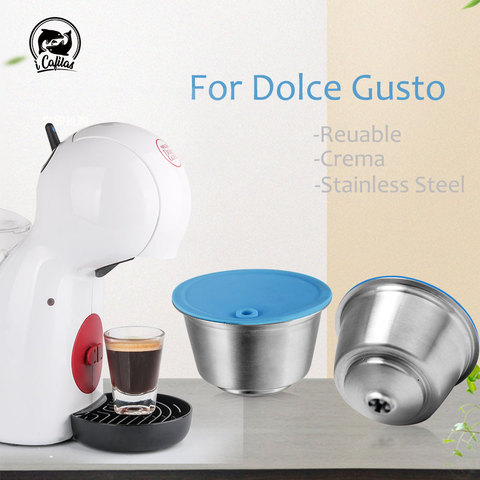 Reusable Capsula Reutilizavel for Dolce Gusto Stainless Steel Coffee Filter For Nescafe Dolce Gusto Capsule with Tamper Spoon ► Photo 1/6