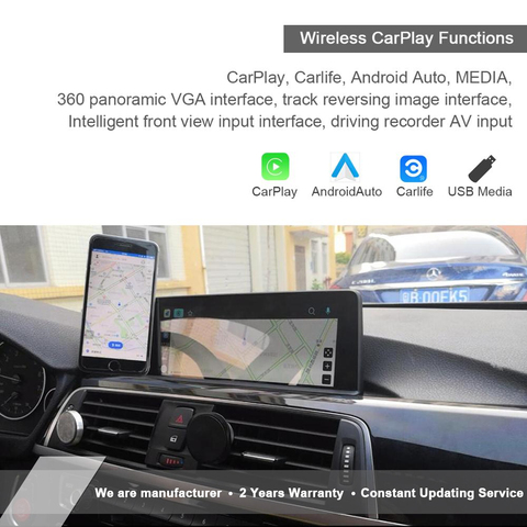 Wireless Apple CarPlay Android Auto Retrofit for BMW 1 2 3 4 5 6 7  X1/X3/X4/X5/X6/Z4/I3/I8/M3/M4/M5/M6 Mirroring OEM Microphone ► Photo 1/6