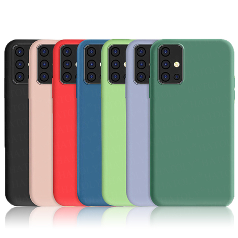 For Samsung Galaxy M31 A21 Case Cover A51 A71 M30S M21 A30S A50 A41 Liquid Silicone Soft TPU Shockproof Bumper Phone Back Case ► Photo 1/6
