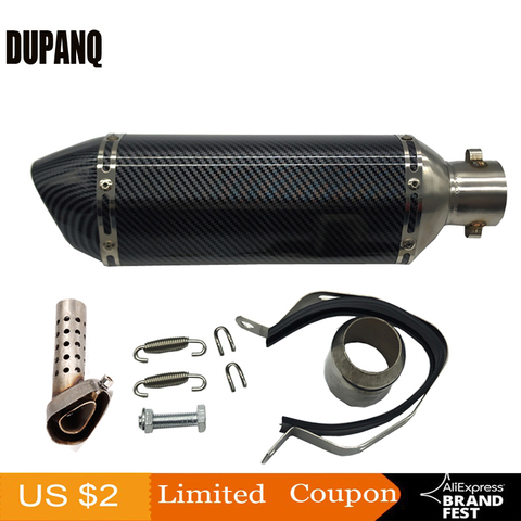 DUPANQ Carbon Fiber Motorcycle Akrapovic Exhaust Muffler Pipe 250cc 350cc 600cc escape moto Tube nmax tmax530 msx125 GSR600 ► Photo 1/6