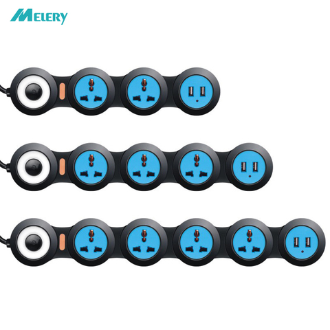 Power Strip Electric Universal Outlets Plugs Surge Protection 2/3/4 Socket with USB 1.8m Extension Cable Space Saving Practical ► Photo 1/6