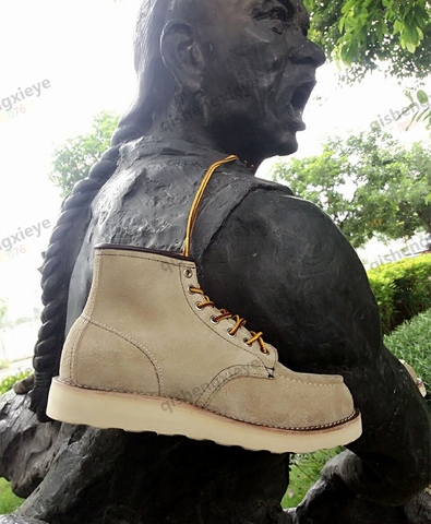 YQ8173 Rock Can Roll Super Quality Italian Cowhide Leather Durable Stylish Handmade Goodyear Welted Suede Boots Size 35-49 ► Photo 1/6
