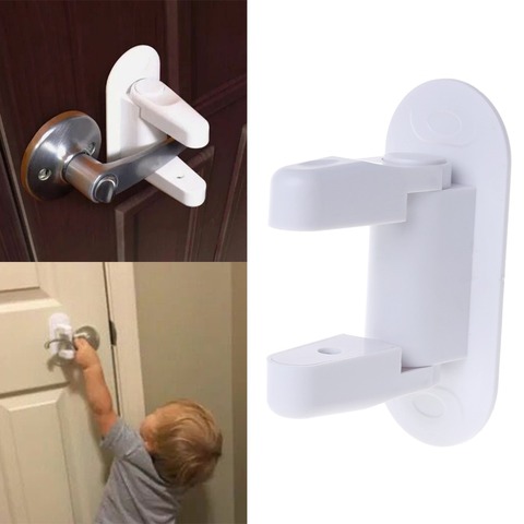 Baby Safety Lock Door Lever Home Newborn Kids Children Protection Doors Handle Universal Adhesive Compatible Professional ► Photo 1/6