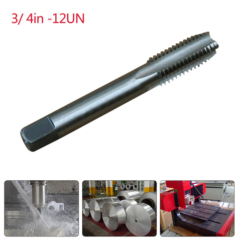 HSS 3/ 4in -12UN Thread tap Plug Hand Tap Screw Metric Machine Straight Flute Thread Hand Tap Drill Milling Cutter Hand Tools ► Photo 1/6