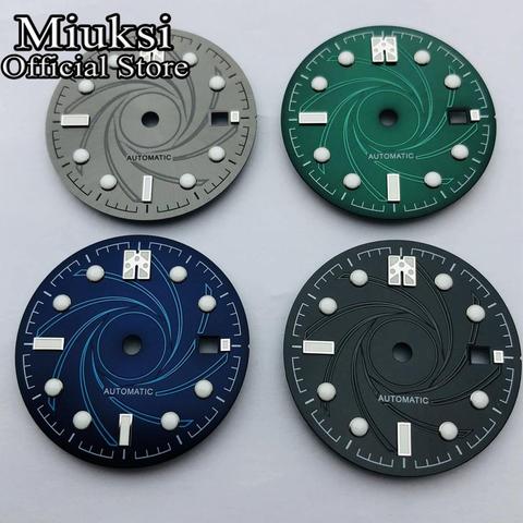 Miuksi 31mm sterile luminous dial fit ETA 2836 2824 Seagull 1612, Mingzhu DG 2813 3804 Miyota 8205 8215 821A movement watch dial ► Photo 1/6