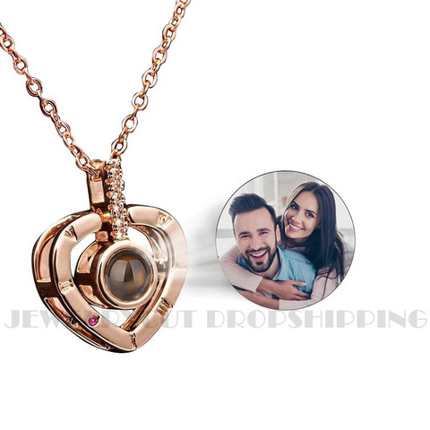 Valentine's day Gifts Custom Heart  Projection Necklace Heart Pendant  Projection Necklace  Jewelry Love Memory  Gift ► Photo 1/5