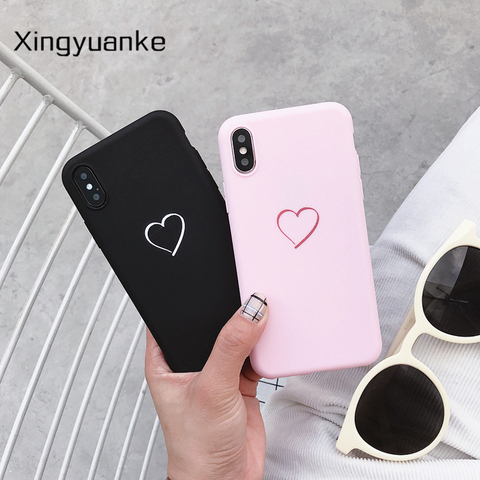 Cute Love Heart Cover For Samsung Galaxy Note 10 Pro 9 8 Case For Samsung S20 S10 S10E S9 S8 Plus S7 S6 Edge Soft Silicone Cases ► Photo 1/6