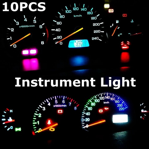 10Pcs W3W W1.2W T5 W2X2.6d 5050 SMD LED Car Board Instrument Panel Lamp Auto Dashboard Warming Indicator Wedge Light Bulb DC12V ► Photo 1/6