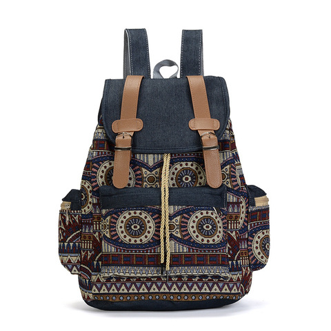 High Quality Women Canvas Vintage Backpack Ethnic Backpacks Bohemian Backpack Schoolbag Rugzak Back Pack Bag Pack Rucksack ► Photo 1/6