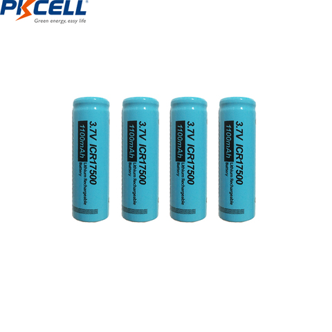 4PCS PKCELL ICR17500 Battery 1100mAh 3.7V Li-ion Rechargeable Battery Lithium Batteries for flashlight electric razor shaver ► Photo 1/6