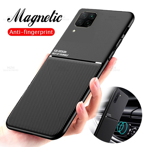 for huawei p40 lite case leather texture matte case for huawei p 40 lite llight magnetic car holder phone cover on huwei p40lite ► Photo 1/6