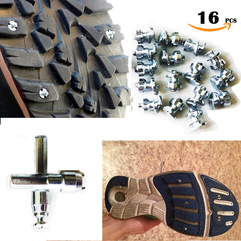 16pcs Shoes Spikes Tyre Bicycle Boots Motorbike car snow studs for fatbike Screw in Tire Stud Tips Durable Pernos de Tornillo ► Photo 1/6