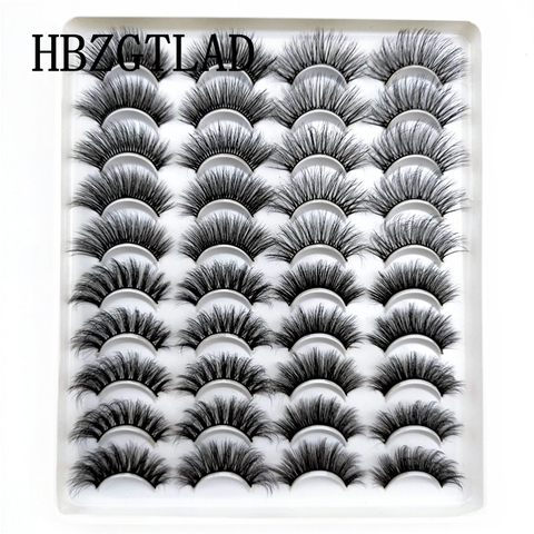 NEW 20 Pairs 10-23mm Natural 3D False Eyelashes Dramatic Volume Fake Lashes Makeup Mink Lashes Extension Makeup Tool Kit Cilios ► Photo 1/4