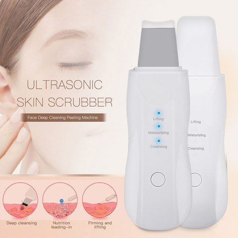 USB Rechargeable Not Ultrasonic Skin Scrubber Deep Face Cleaning Vibration Remove Dirt Blackhead Reduce Wrinkles Facial Peeling ► Photo 1/6