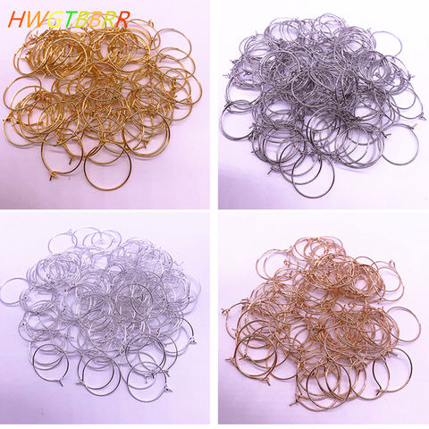 30pcs/lot 20 25 30 35mm Silver Gold Hoops Earrings Big Circle Ear Wire Hoops Earrings Wires For Jewelry Making DIY Supplies ► Photo 1/6