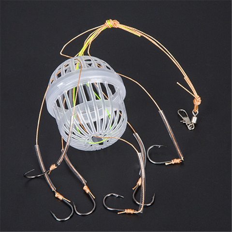 1PCS Fishing Explosion Hook Set Outdoor Cage Basket Feeder Holder Fishhook Pesca Tool Tackle Carp Anzol Accessories ► Photo 1/3