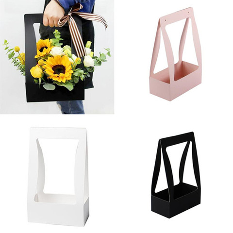 6pcs Portable Flower Box Bouquet Packaging Material Waterproof Thickening Flower Basket Hand Carrying Flower Box QLY1081 ► Photo 1/6