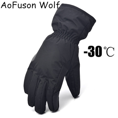 Ski Snowboard Gloves . Unisex Outdoor Windproof Waterproof Breathable Winter Warm Skiing Cycling Snow Plush size Glove S-XXL ► Photo 1/6