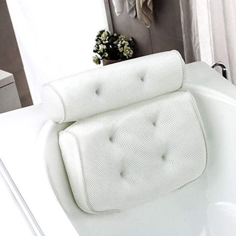 Spa Non-Slip Bath Pillow Cushioned Bath Tub Spa Pillow Bathtub Head Rest Pillow With Suction Cups For Neck Back Bathroom Supply ► Photo 1/6