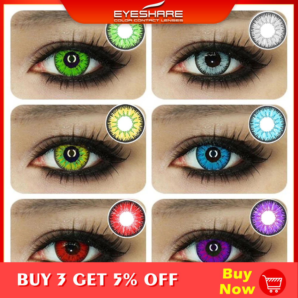 EYESHARE 1 Pair Beautiful Pupil Eye Cosmetic Colorful Contact Halloween Cosplay Lenses Crazy Lens for Eyes - Price history & Review | AliExpress Seller - EYESHARE Official Store |