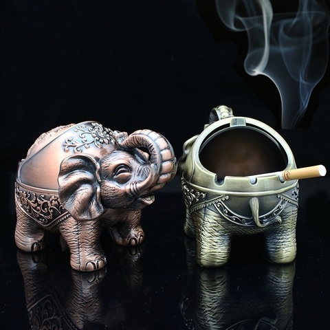 1PCS Creative Elephant Shape Metal Creative Ashtray Metal Aschenbecher Ashtray Home Cigarette Ashtray for Cigar ► Photo 1/6