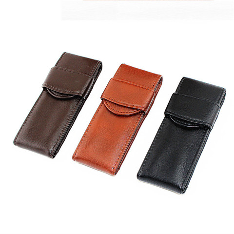 PU High Quality Leather Fountain Pen Case / Bag for 2 Pens - Black Pen Holder / Pouch ► Photo 1/4