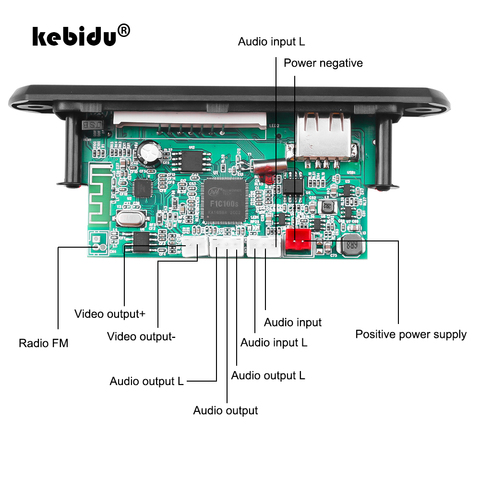 1280x720 5V 12V MP3 Module WMA MP5 Decoder Board 2-Channel Output Wireless Bluetooth5.0 Audio Module Support e-book USB TF Radio ► Photo 1/6