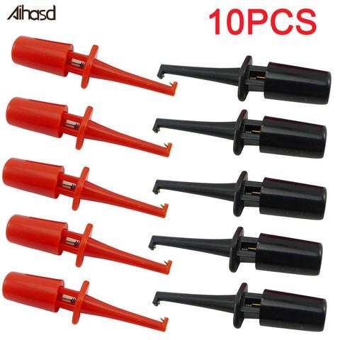 10PCS/LOT 1.7'' Multimeter Lead Wire Kit Test Hook Clip Grabbers Test Probe SMT/ SMD IC D20 Cable Welding ► Photo 1/6