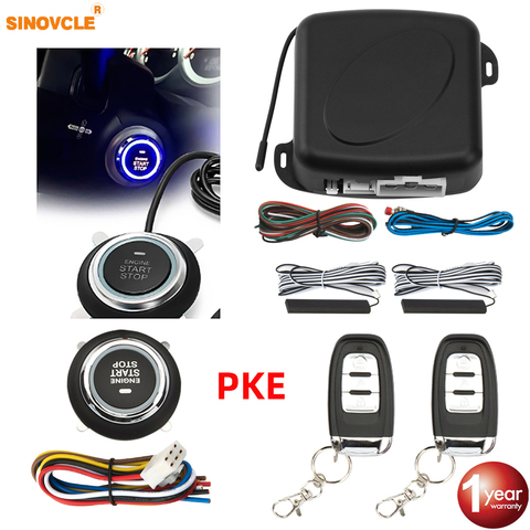 Sinovcle Car Alarm Remote Control Car Keyless Entry Engine Start Alarm System Push Button Remote Starter Stop Auto ► Photo 1/6