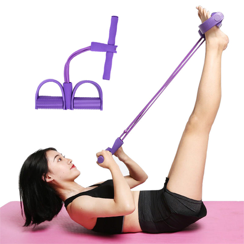 Fitness Gum 4 Tube Resistance Bands Latex Pedal Exerciser Sit-up