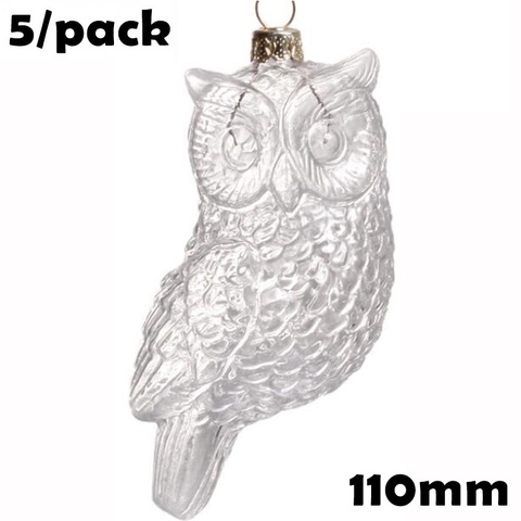 Promotion - DIY Paintable Home Event Garden Glass Christmas Decoration Ornament 110*50mm Glass Owl, 5/Pack ► Photo 1/1